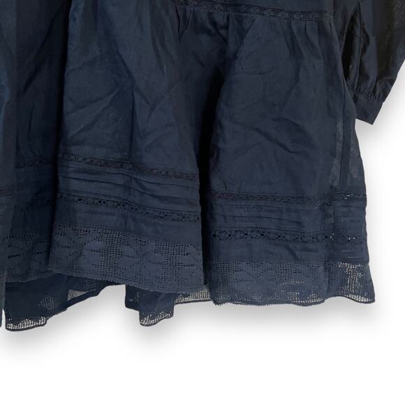 NWT Veronica Beard Addilyn Eyelet Dress In Ink Size 10 Navy Blue Cotton $498 - Picture 9 of 15